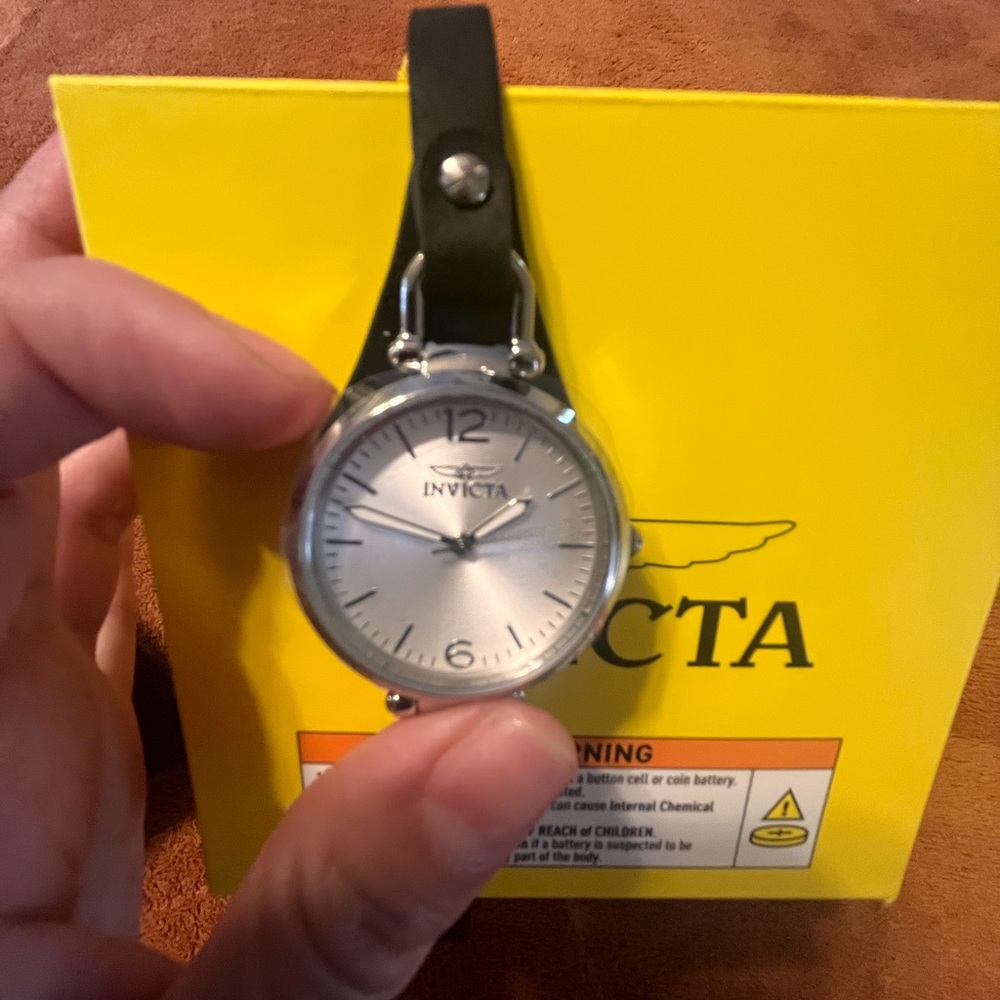 Invicta Silver Dial with Black Strap Watch - Picture 7 of 8